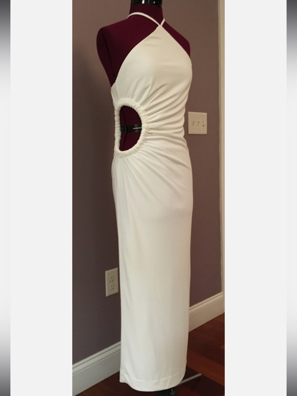 NWT ZARA WOMEN'S CUT OUT HALTER DRESS WHITE SIZE S - Picture 7 of 9